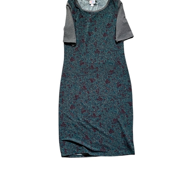 LuLaRoe Dresses & Skirts - Lularoe Gray and Teal Floral shirt dress Dress